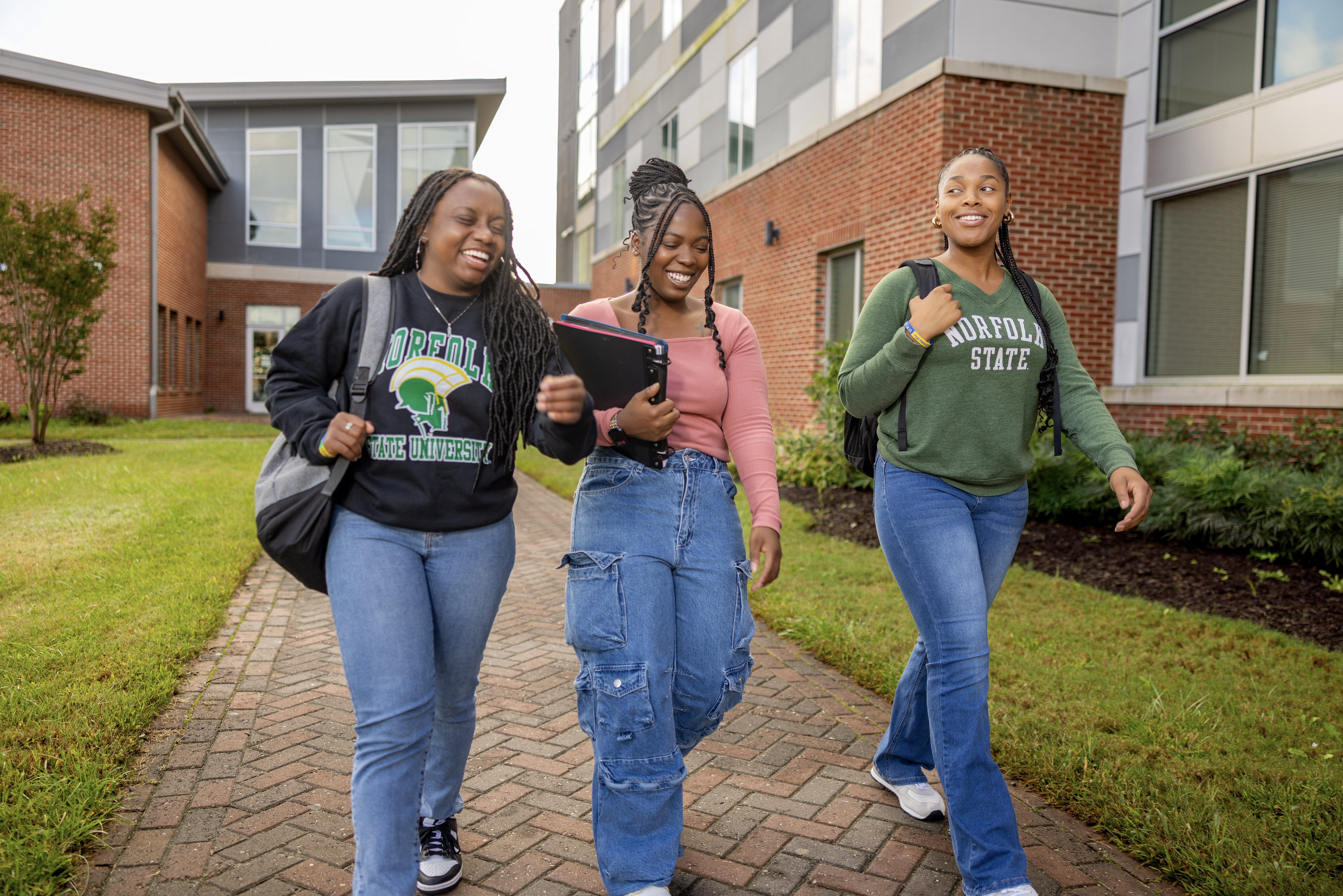 Students walking on campus
